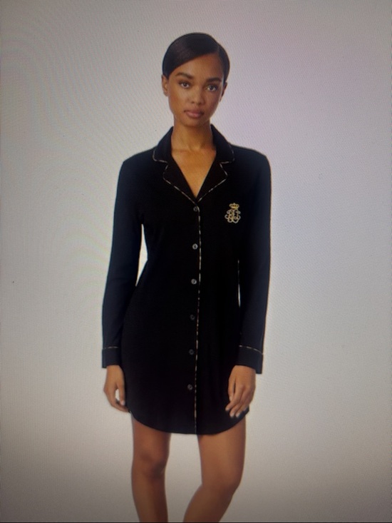 Lauren Ralph Lauren Other - NWT Lauren Ralph Lauren Black Cotton Knit Collar Sleepshirt. Medium